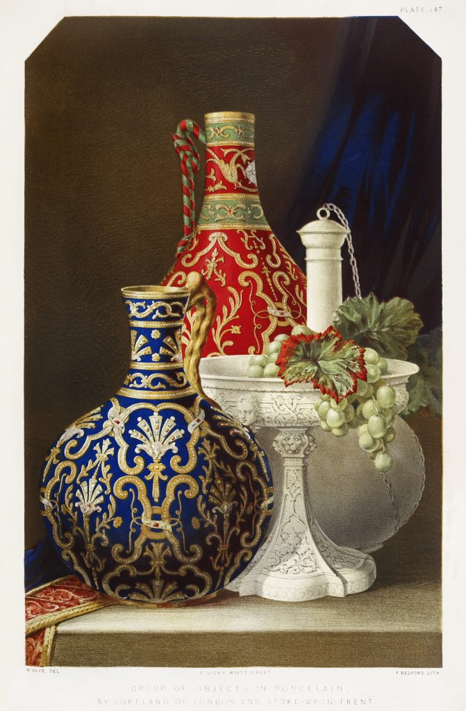 Painting of 19th century vases